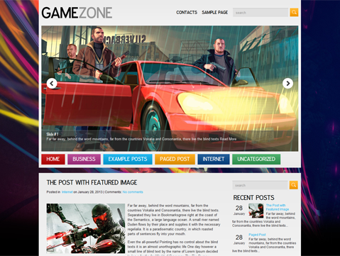 GameZone Free WordPress Theme