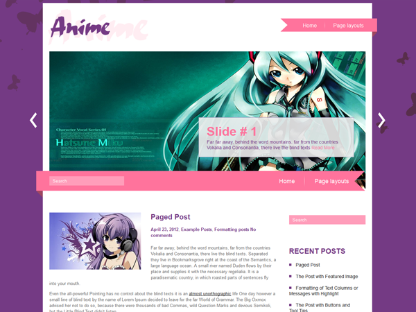 Anime WordPress Themes for Animation Cartoon and Illustration