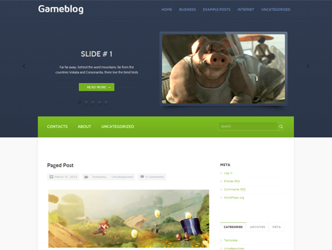 GameBlog Free WordPress Theme