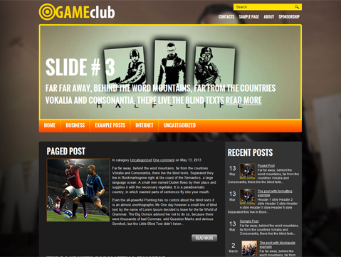 GameClub Free WordPress Theme