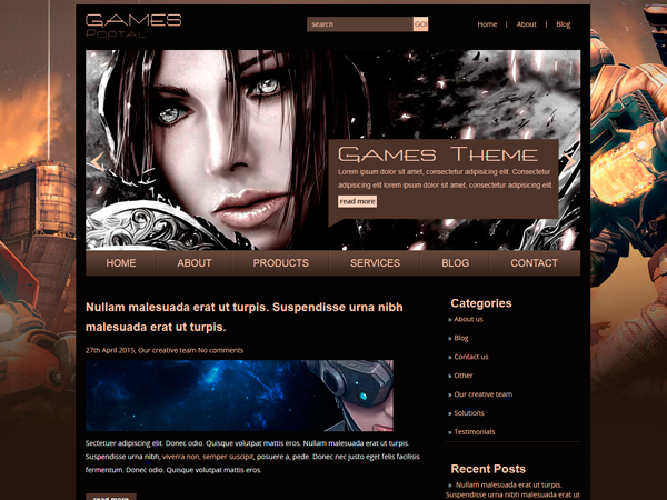 GamesPortal Free WordPress Theme