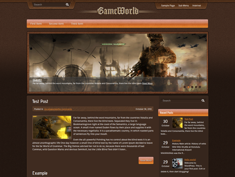 GameWorld WordPress Theme
