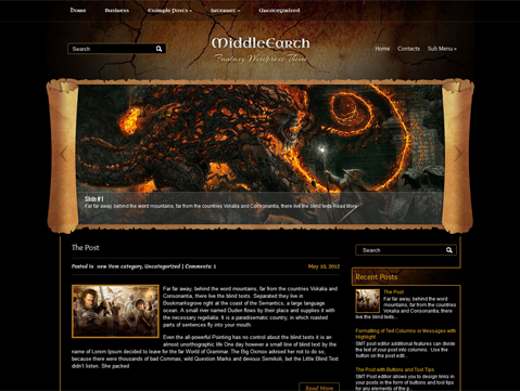 MiddleEarth Free WordPress Theme