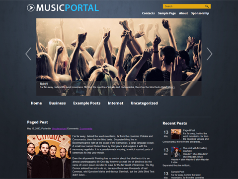 MusicPortal WordPress Theme