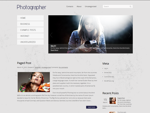 Photographer Free WordPress Theme