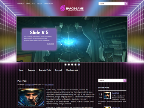 SpaceGame Free WordPress Theme