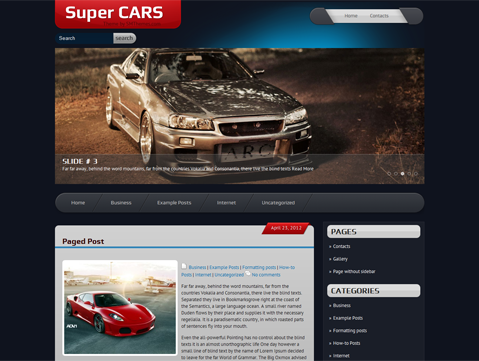 SuperCars Free WordPress Theme